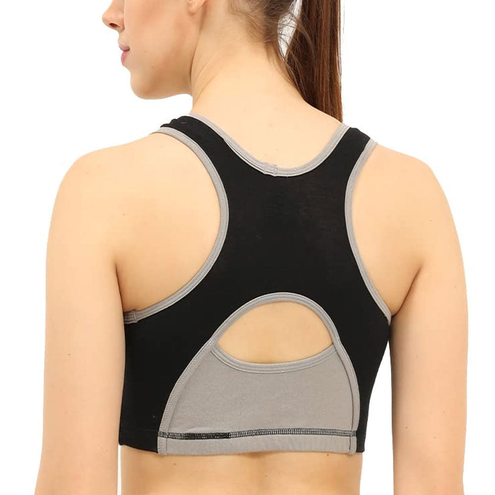 Plain Lycra Cotton Ladies Sports Bra - Pack of 2
