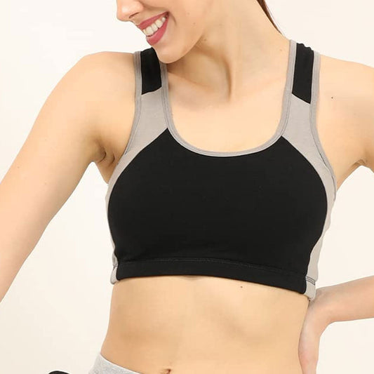 Plain Lycra Cotton Ladies Sports Bra - Pack of 2